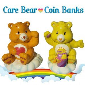 Vintage Care Bears Tender Heart and Funshine on a cloud Ceramic Bank